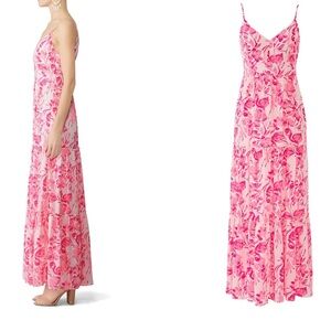 Melody Floral Pink Maxi Dress